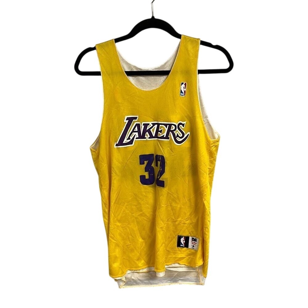 Alleson Athletic Men's Vintage Reversible Lakers Magic Johnson Reversible Jersey